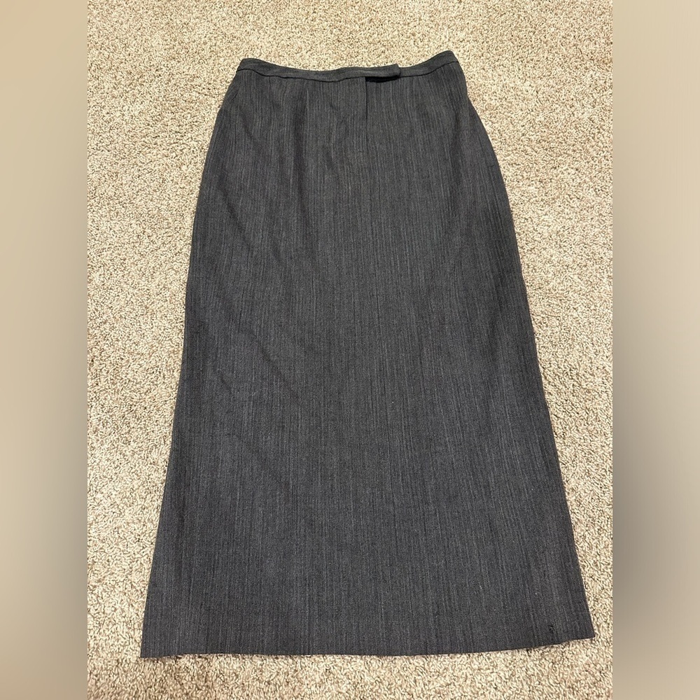 Lauren Ralph Lauren vintage wool long skirt with slit size 12 dark gray
